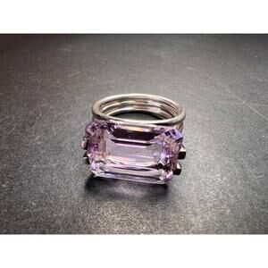 Vintage Rose de France amethyst sterling silver ring size 7